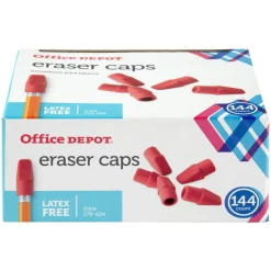 Eraser Caps, Red, Box Of 144