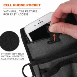 ergodyne Arsenal 5568 Belt Loop Tool Pouch with Device Holster, 4 Compartments, 5 x 2 x 8.5, Polyester, Gray