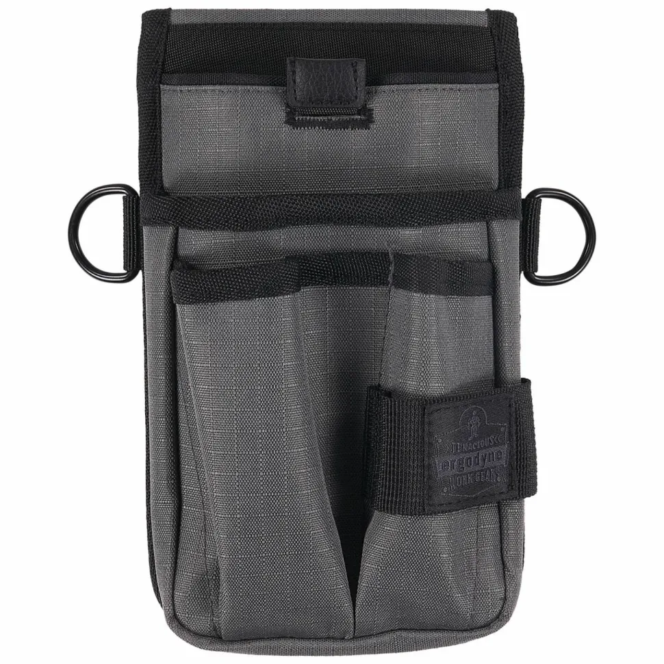 ergodyne Arsenal 5568 Belt Loop Tool Pouch with Device Holster, 4 Compartments, 5 x 2 x 8.5, Polyester, Gray