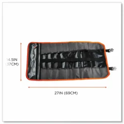 ergodyne Arsenal 5871 Polyester Tool Roll Up, 21 Compartments, 27 x 14, Polyester, Black