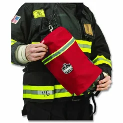 ergodyne Arsenal 5082 SCBA Mask Bag with Hook-and-Loop Closure, Fleece Lining, 8.5 x 8.5 x 14, Red