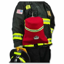 ergodyne Arsenal 5082 SCBA Mask Bag with Hook-and-Loop Closure, Fleece Lining, 8.5 x 8.5 x 14, Red