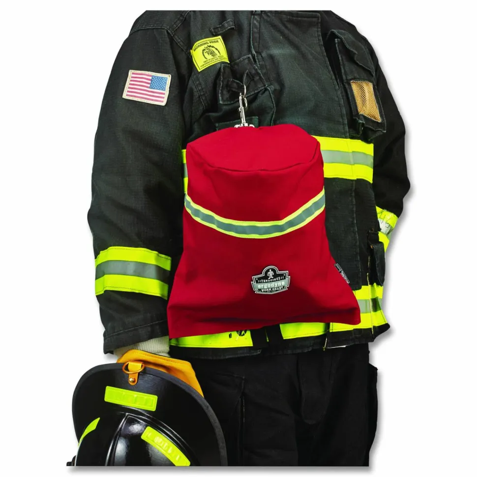 ergodyne Arsenal 5082 SCBA Mask Bag with Hook-and-Loop Closure, Fleece Lining, 8.5 x 8.5 x 14, Red