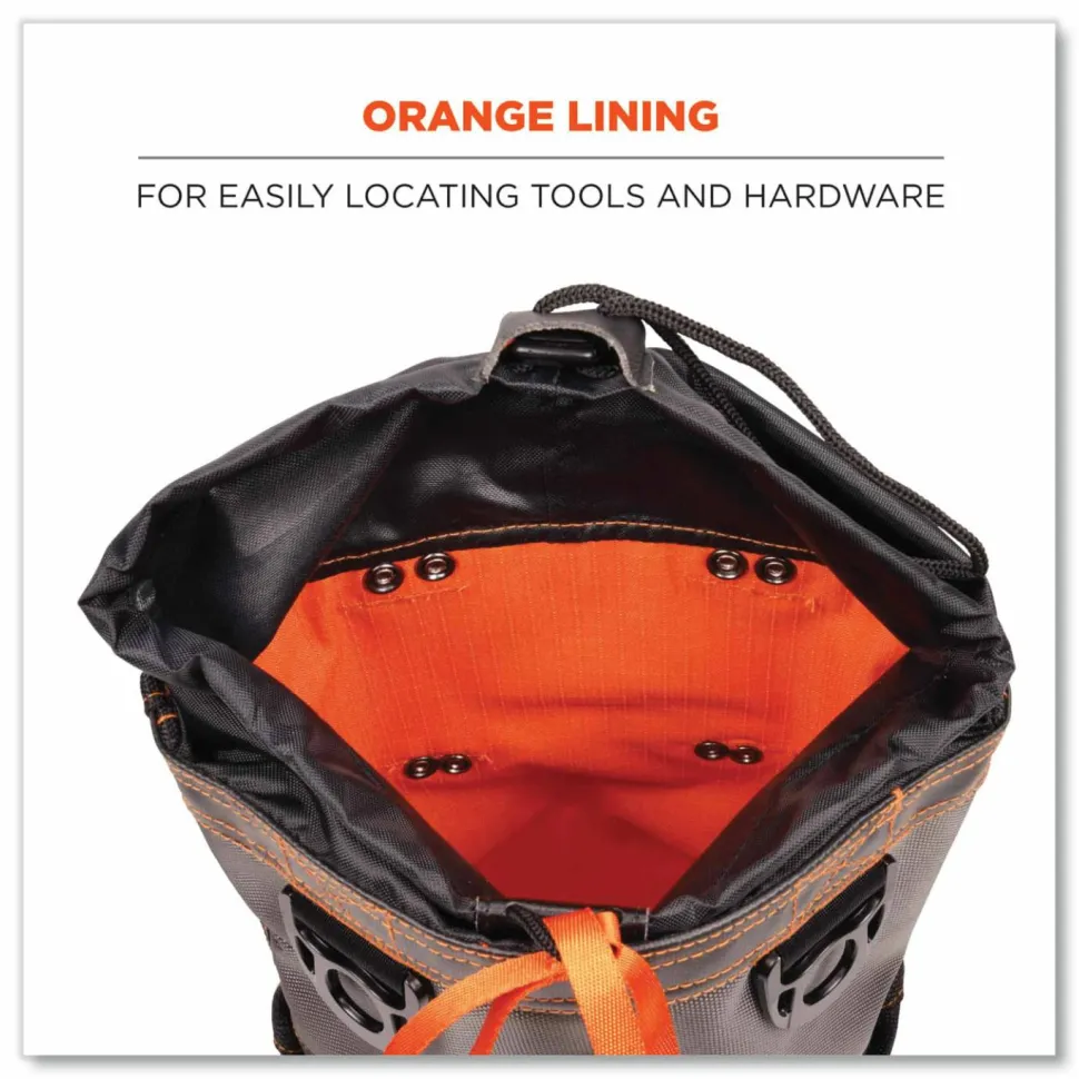ergodyne Arsenal 5928 Topped Bolt Bag Tool Pouch, Tall, 5 x 10 x 13, Ballistic Polyester, Black/Gray