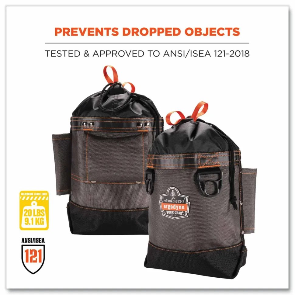 ergodyne Arsenal 5926 Topped Bolt Bag Tool Pouch, Short, 5 x 10 x 9, Ballistic Polyester, Black/Gray
