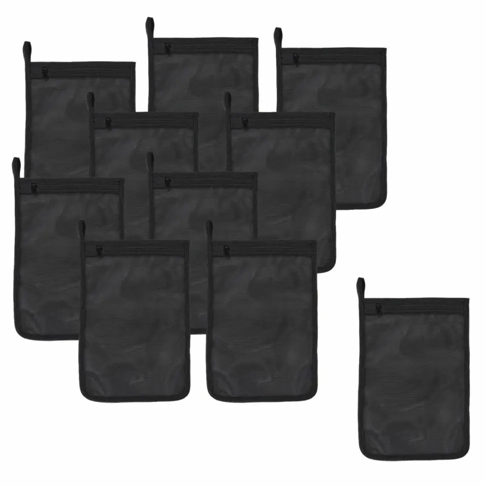 ergodyne Arsenal 5718 Zippered Mesh Wash Bag, 8 x 10, Polyester, Black, 10/Pack