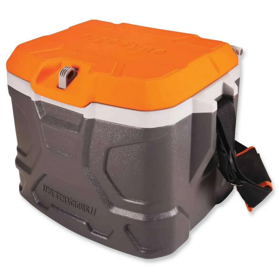 ergodyne Chill-Its 5170 17-Quart Industrial Hard Sided Cooler, Orange/Gray