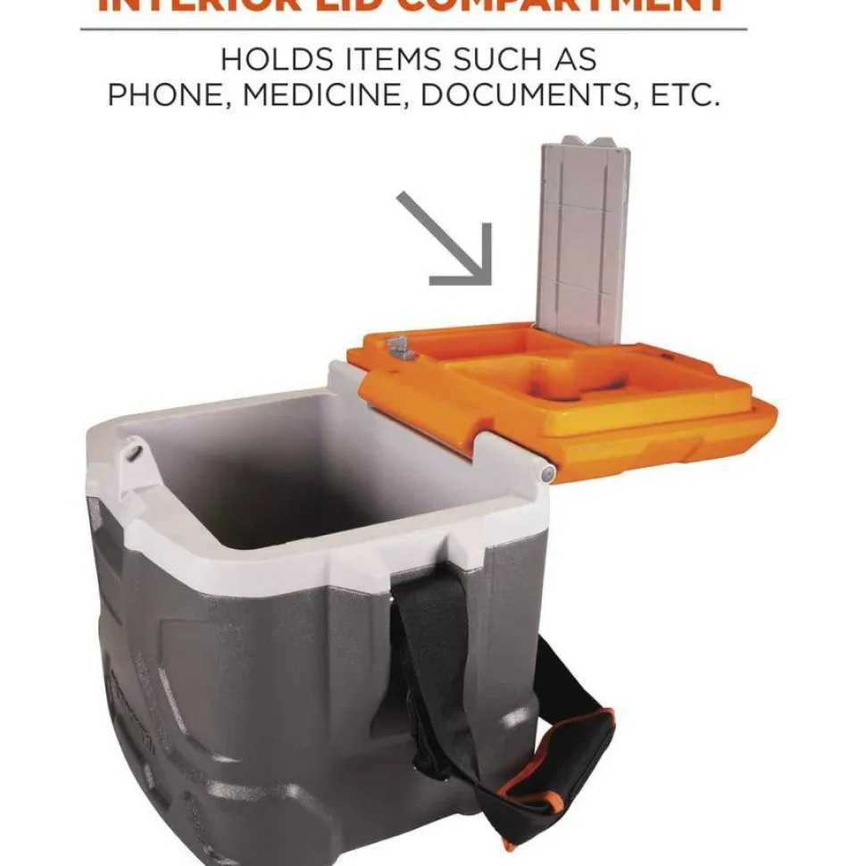 ergodyne Chill-Its 5170 17-Quart Industrial Hard Sided Cooler, Orange/Gray