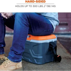 ergodyne Chill-Its 5170 17-Quart Industrial Hard Sided Cooler, Orange/Gray