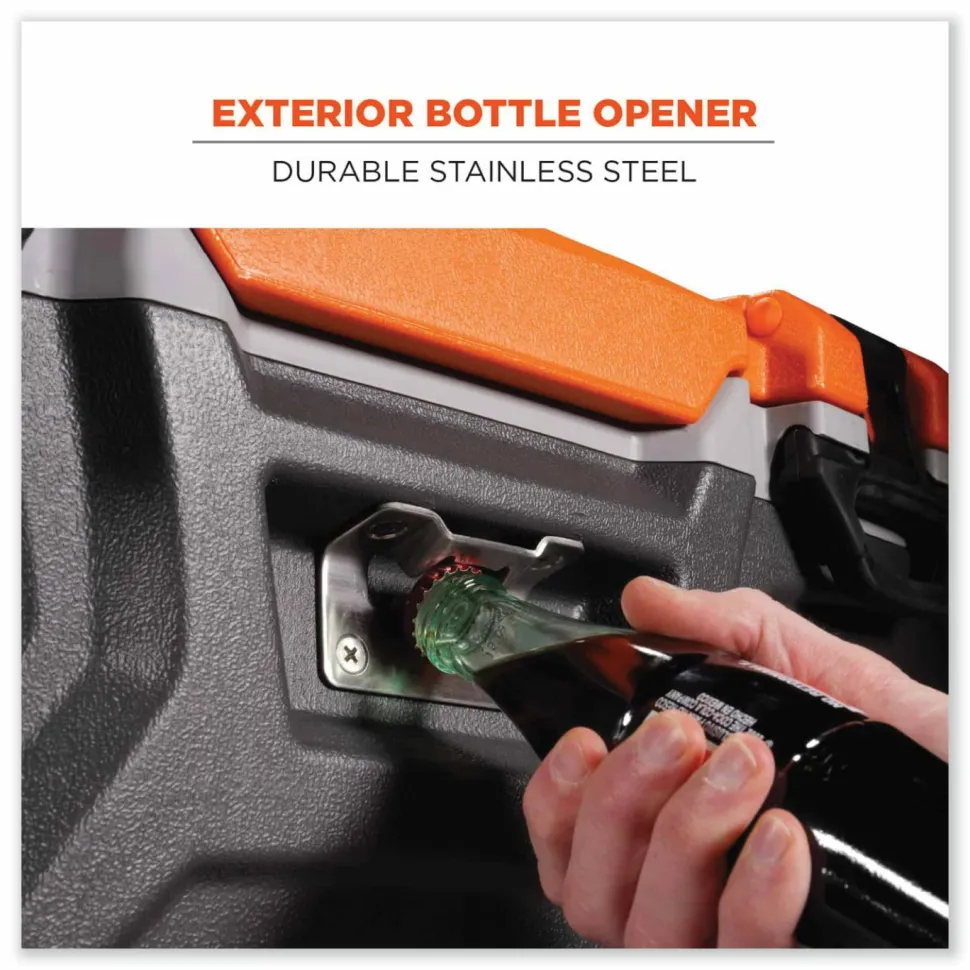 ergodyne Chill-Its 5171 48-Quart Industrial Hard Sided Cooler, Orange/Gray