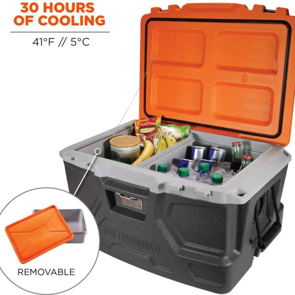 ergodyne Chill-Its 5171 48-Quart Industrial Hard Sided Cooler, Orange/Gray