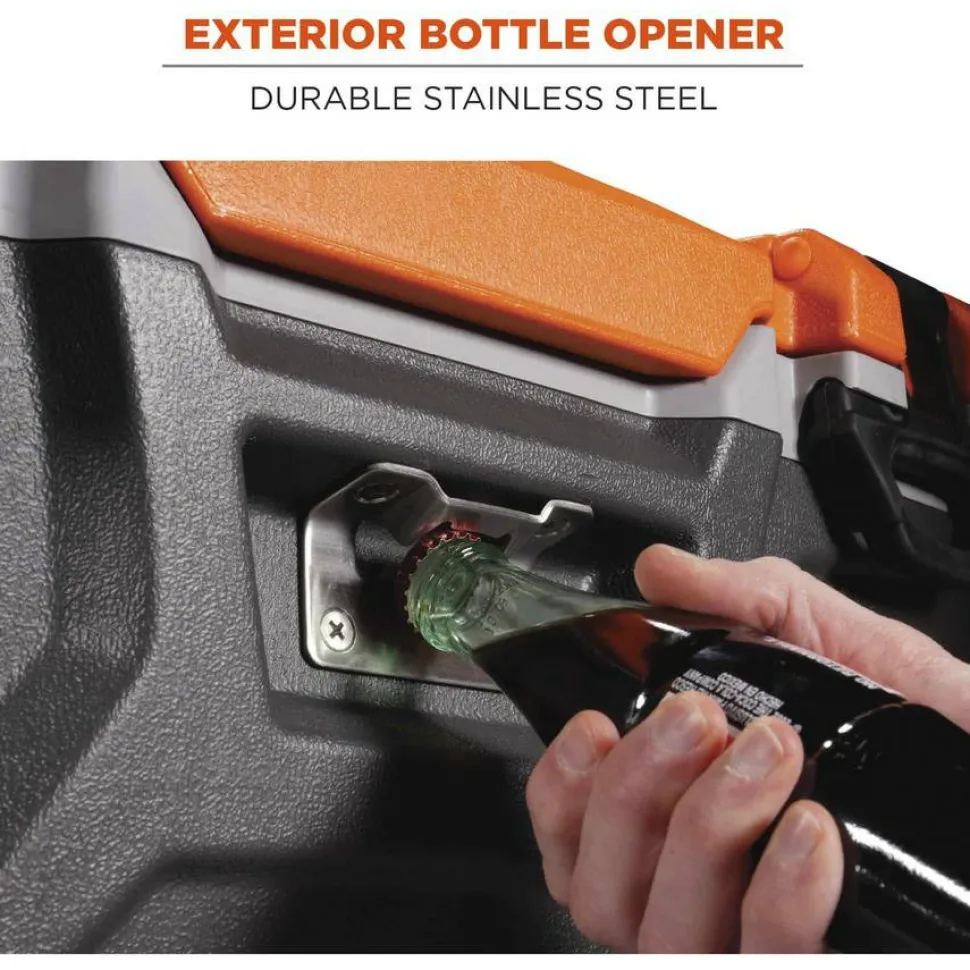 ergodyne Chill-Its 5171 48-Quart Industrial Hard Sided Cooler, Orange/Gray