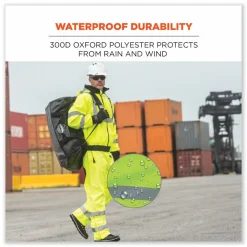 ergodyne GloWear 8915 Class E Hi-Vis Rain Pants, Small, Lime