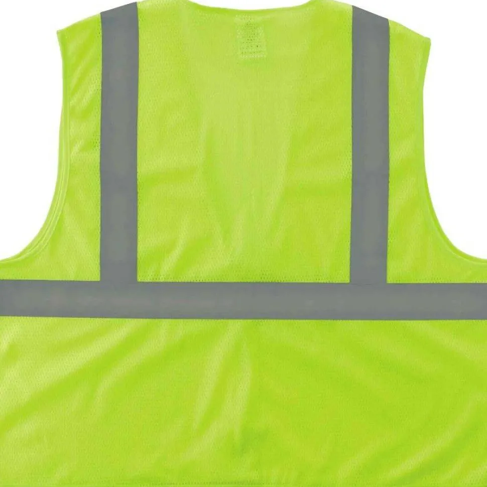 ergodyne GloWear 8205Z Class 2 Super Economy Mesh Vest, Polyester, Lime, Large/X-Large