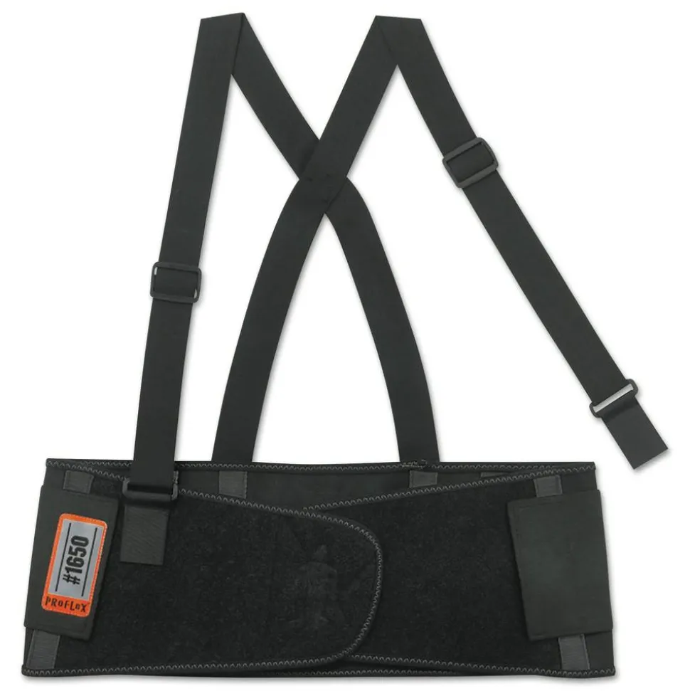ergodyne ProFlex 1650 Economy Elastic Back Support Brace, X-Large, 38" to 42" Waist, Black