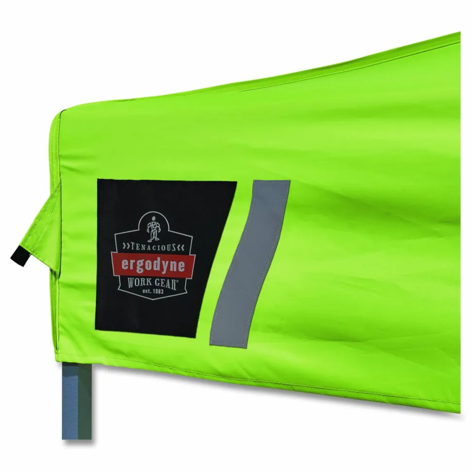 ergodyne SHAX 6004 Heavy-Duty Pop-Up Tent, 10 ft x 20 ft x 10 ft, Polyester/Steel, Lime