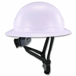ergodyne Skullerz 8963 Full Brim Class E Safety Helmet, 6-Point Standard Ratchet Suspension, One Size Fits Most (6.5 to 8), White