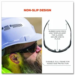 Ergodyne Skullerz Safety Glasses, Odin, Matte Black Frame Smoke Lens