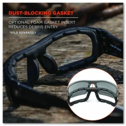 Ergodyne Skullerz Safety Glasses, Odin, Matte Black Frame Smoke Lens