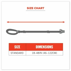 ergodyne Squids 3155 Elastic Lanyard with Clamp, 2 lb Max Working Capacity, 18