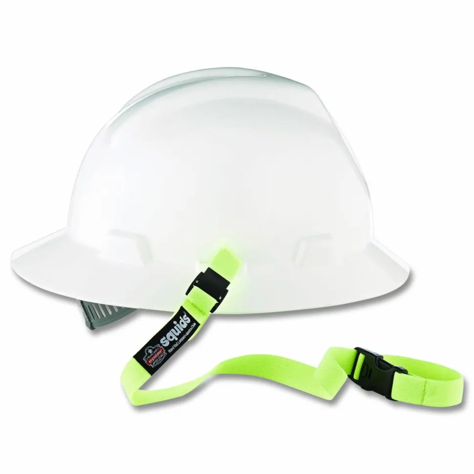 ergodyne Squids 3150 Elastic Lanyard with Buckle, 2 lb Max Working Capacity, 18"-48" Long, Lime, 10/Pack