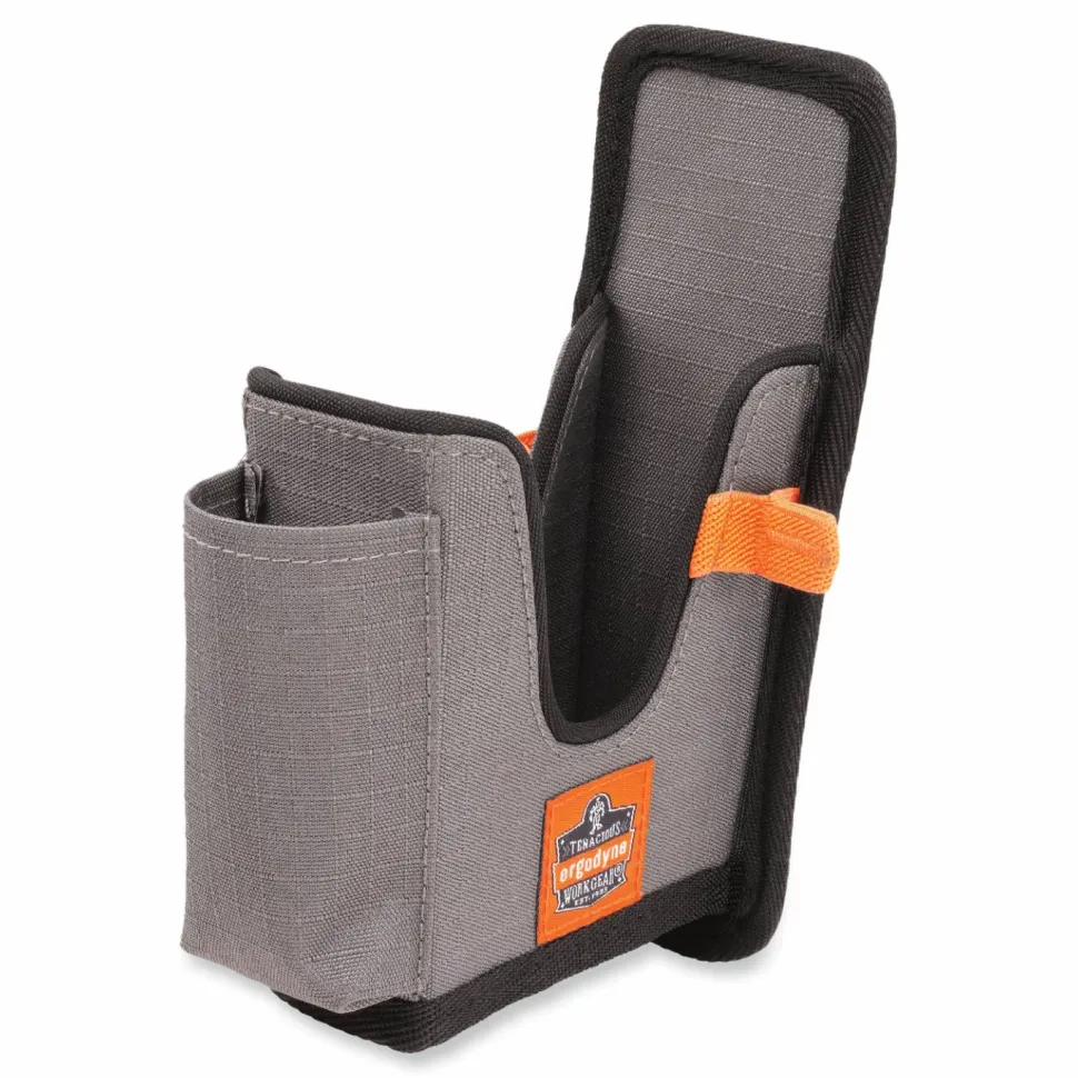 ergodyne Squids 5541 Handheld Barcode Scanner Holster with Belt Clip, 2 Compartments, 2.75 x 3.5 x 7.3, Polyester,Gray