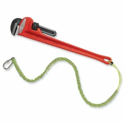ergodyne Squids 3101 Lanyard with Stainless Steel Carabiner + Cinch-Loop, 15 lb Max Working Capacity, 42" to 54" Long, Lime