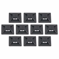 ergodyne Squids 3701 Mini Adhesive Mount Replacements, 2 lb Max Safe Working Capacity, 0.9" Long, Black,10/Pack
