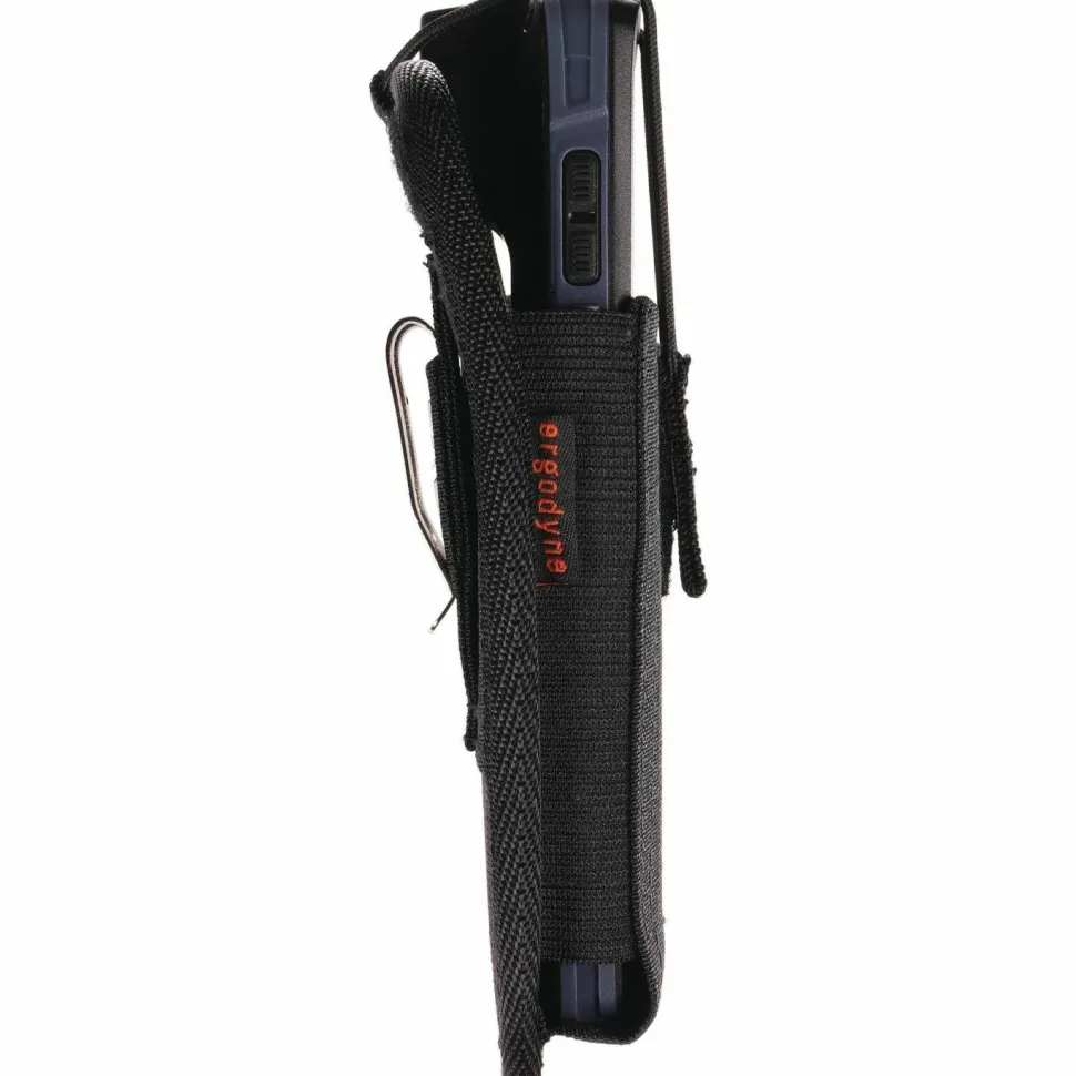 ergodyne Squids 5544 Phone Style Scanner Holster with Belt Clip and Loops, 1 Compartment, 3.75 x 1 x 6.5, Polyester,Black