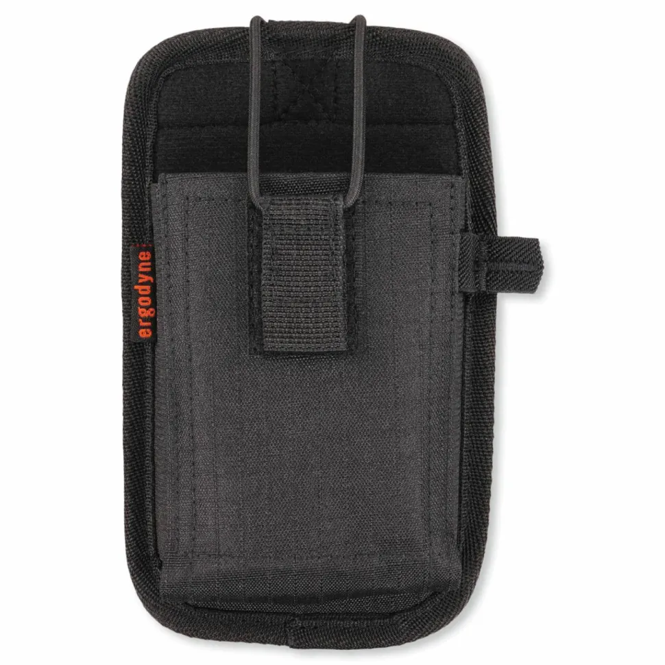 ergodyne Squids 5544 Phone Style Scanner Holster with Belt Clip and Loops, 1 Compartment, 3.75 x 1 x 6.5, Polyester,Black