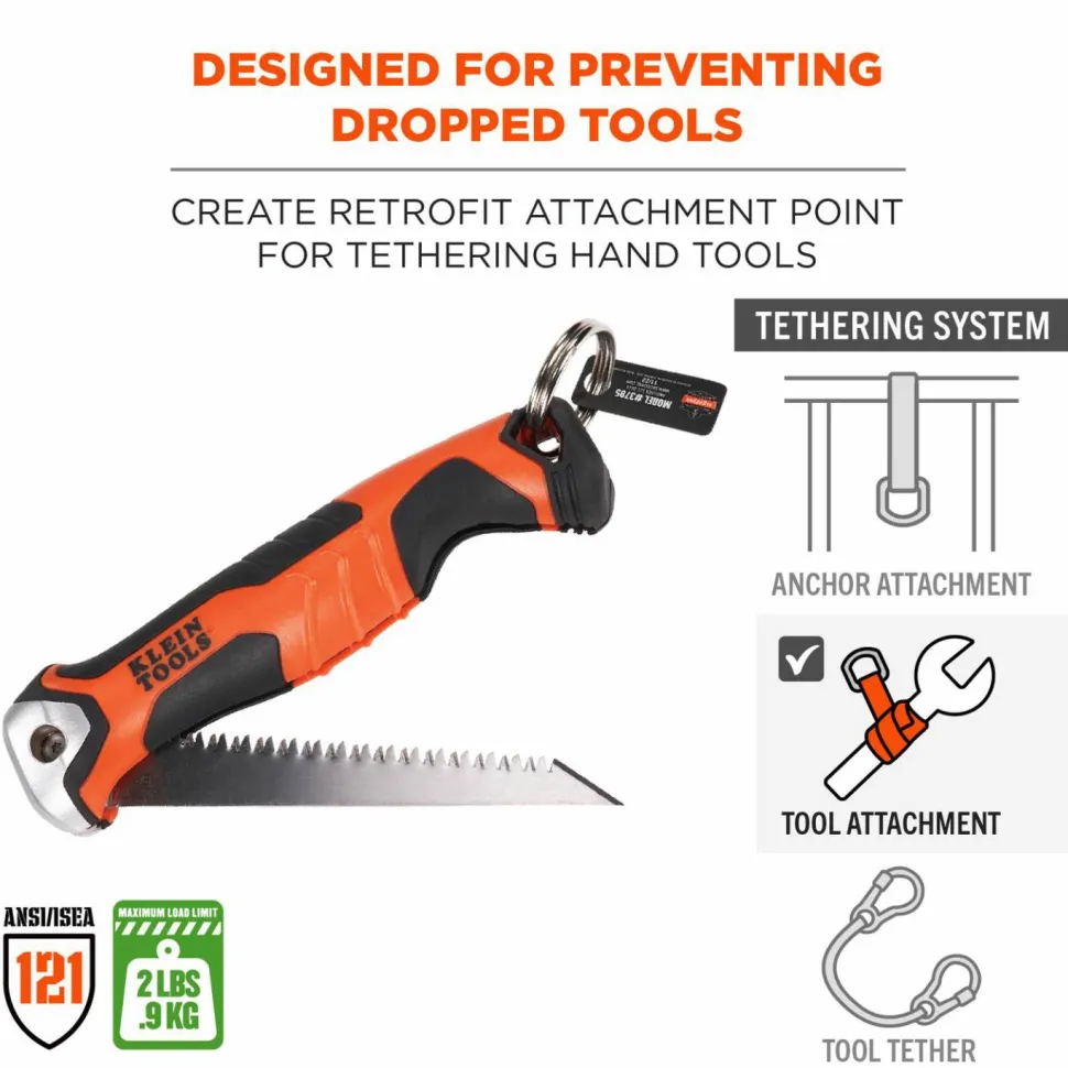 ergodyne Squids 3785 Split Ring Tool Attachment, 2 lb Max Working Capacity, 1.5" dia, Silver, 10/Pack