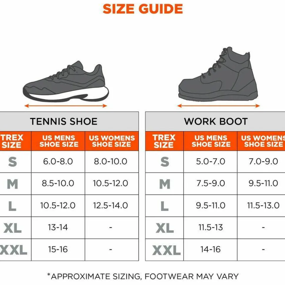 ergodyne TREX 6325 Spikeless Traction Devices, Small, Black, Pair
