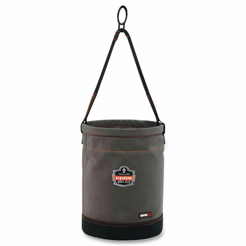 ergodyne Arsenal 5960 Canvas Hoist Bucket with D-Rings, 150 lb, Gray