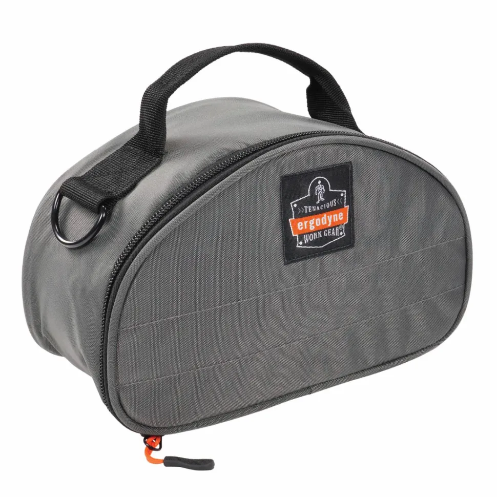 ergodyne Arsenal 5187 Clamshell Half Respirator Bag with Zipper Closure, 4 x 9 x 5, Gray