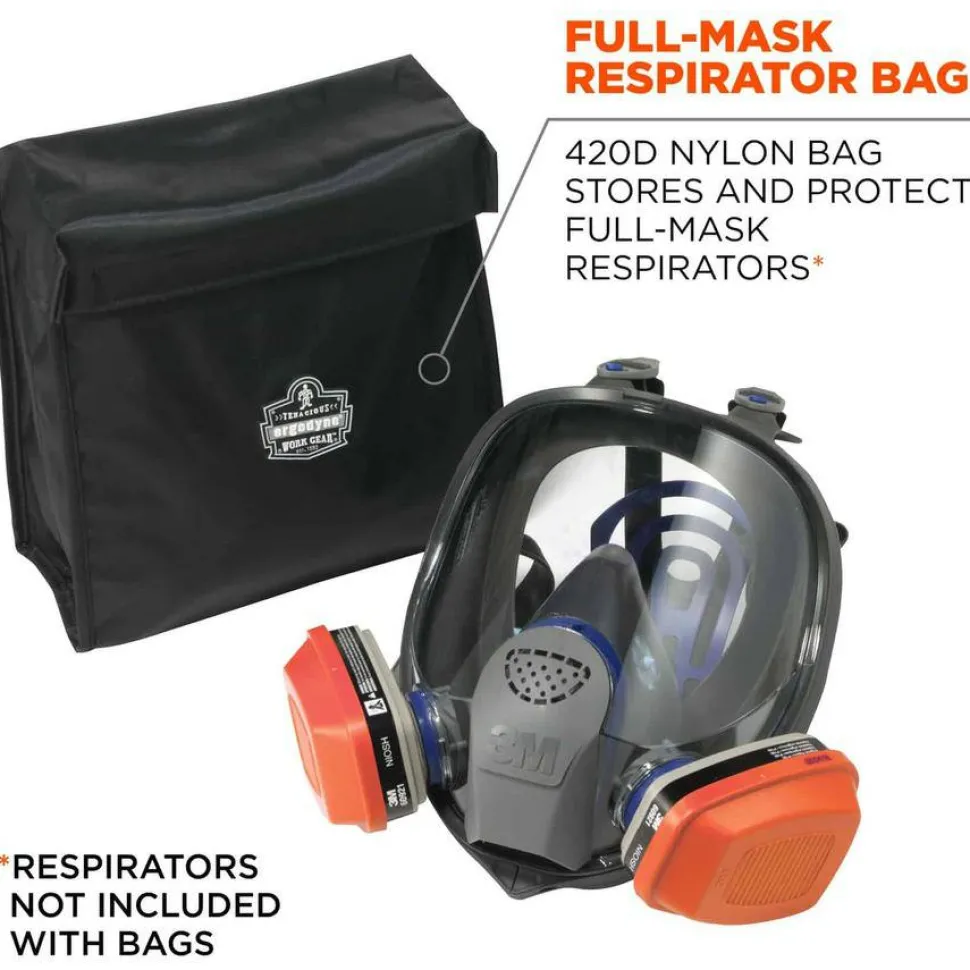 ergodyne Arsenal 5183 Full Mask Respirator Bag with Hook-and-Loop Closure, 9.5 x 4 x 12, Black