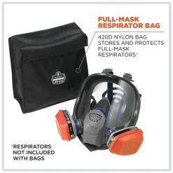 ergodyne Arsenal 5183 Full Mask Respirator Bag with Hook-and-Loop Closure, 9.5 x 4 x 12, Black