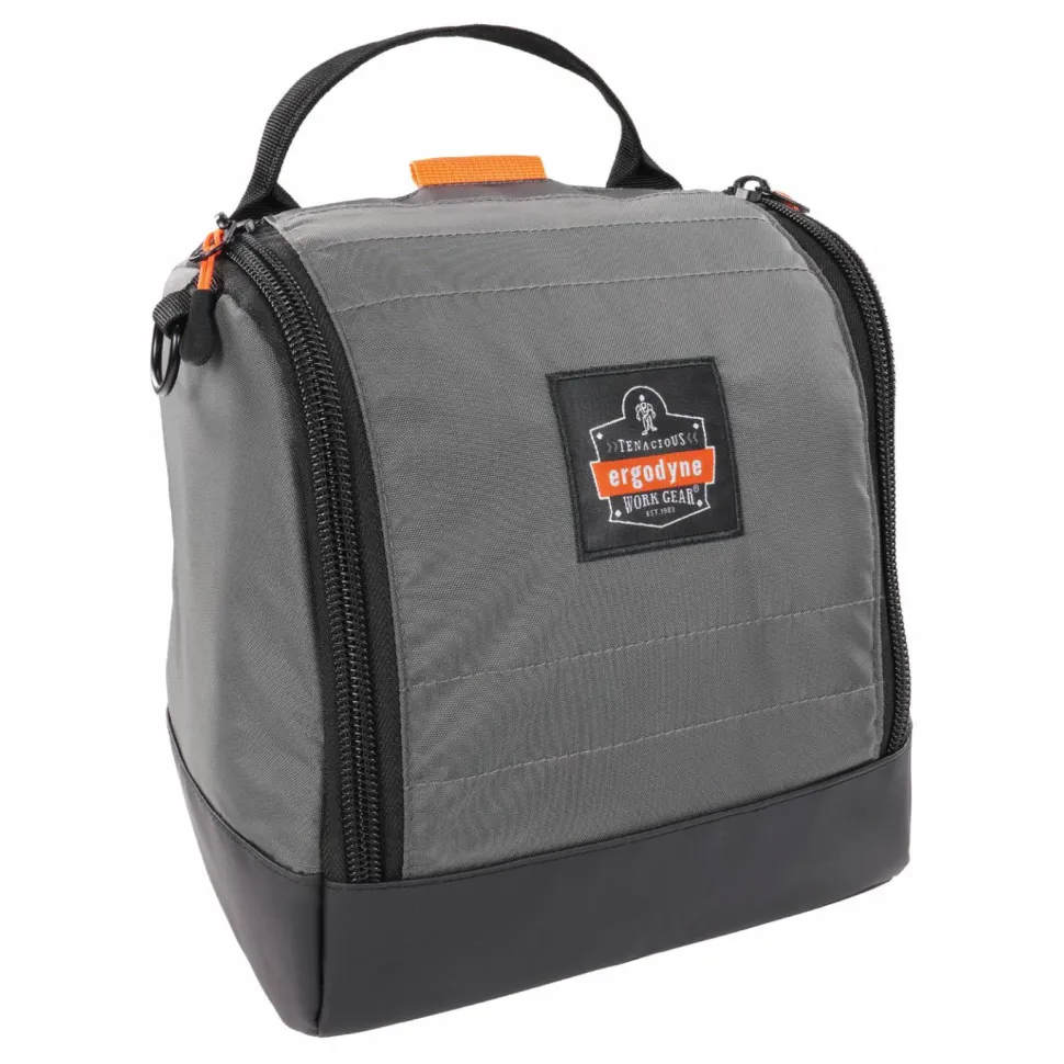 ergodyne Arsenal 5185 Full Respirator Bag with Zipper Magnetic Closure, 5.5 x 9.5 x 9.5, Gray
