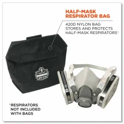 ergodyne Arsenal 5182 Half Mask Respirator Pack with Hook-and-Loop Closure, 7 x 4 x 10, Black