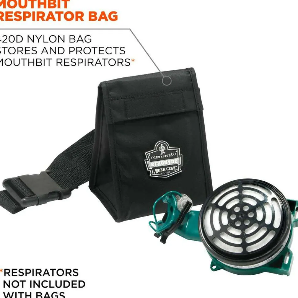 ergodyne Arsenal 5184 Mouthbit Respirator Bag, 5 x 4 x 6.5, Black