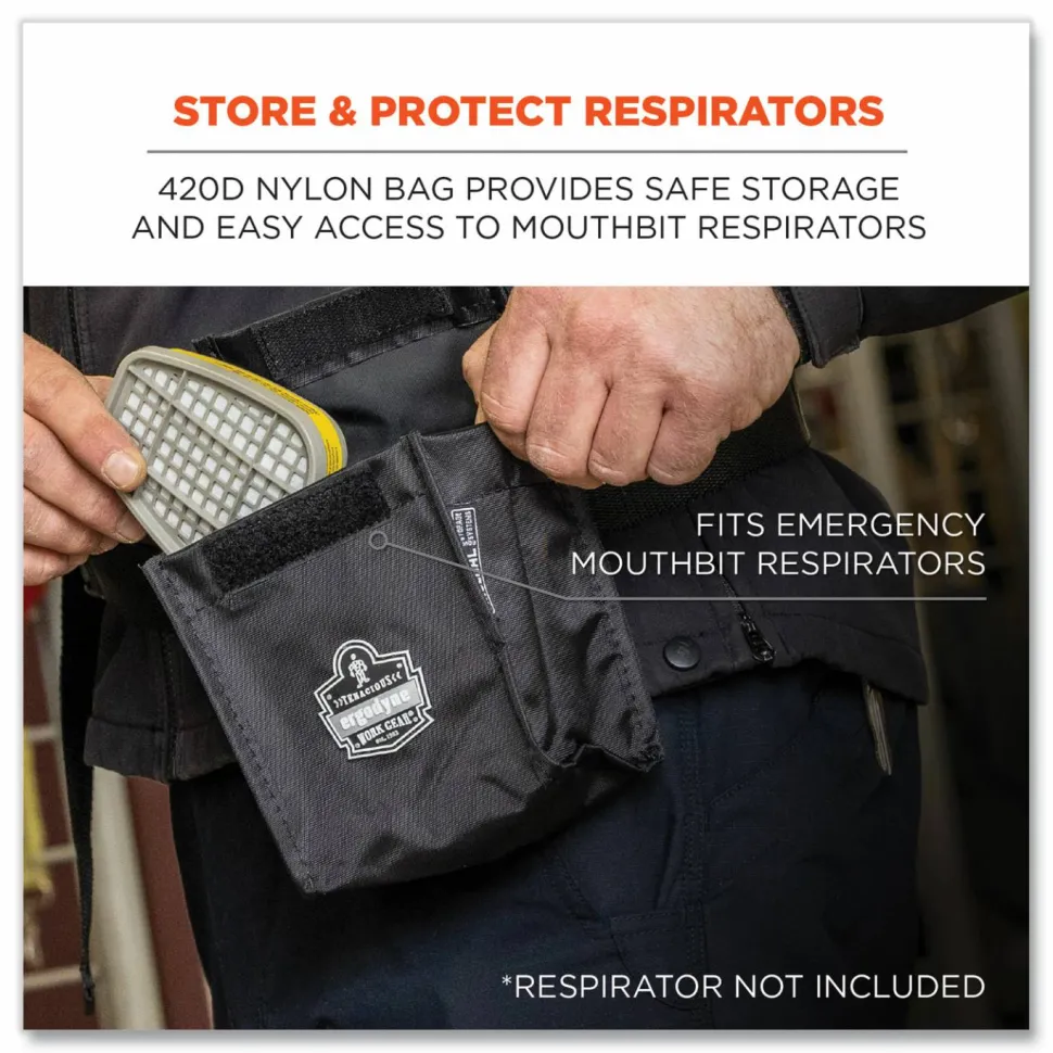 ergodyne Arsenal 5184 Mouthbit Respirator Bag, 5 x 4 x 6.5, Black