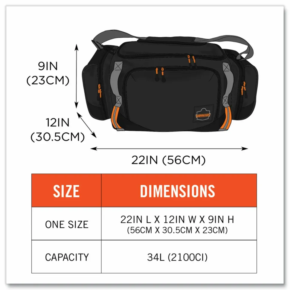 ergodyne Arsenal 5189 PPE Duffel Bag, 12 x 22 x 9, Black