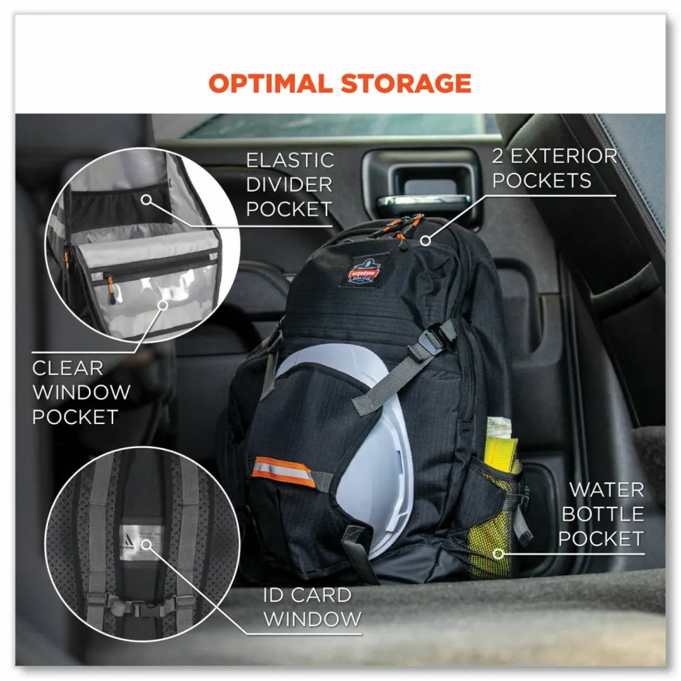 ergodyne Arsenal 5188 PPE Jobsite Backpack, 7 x 15 x 20, Black