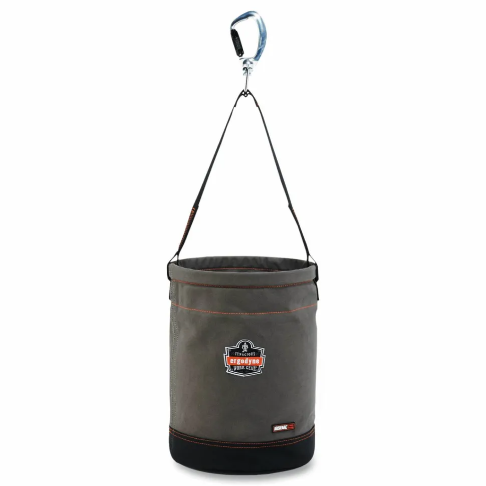 ergodyne Arsenal 5940 Swiveling Carabiner Canvas Hoist Bucket, 150 lb, Gray