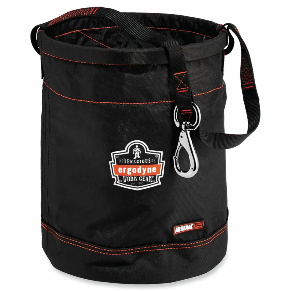 ergodyne Arsenal 5970 Swiveling Hook Nylon Hoist Bucket, 100 lb, Black
