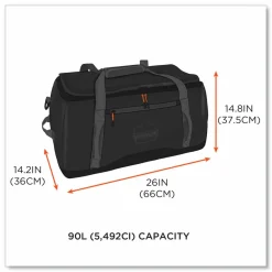 ergodyne Arsenal 5031 Water-Resistant Duffel Bag, Medium, 14.2 x 26 x 14.8, Black