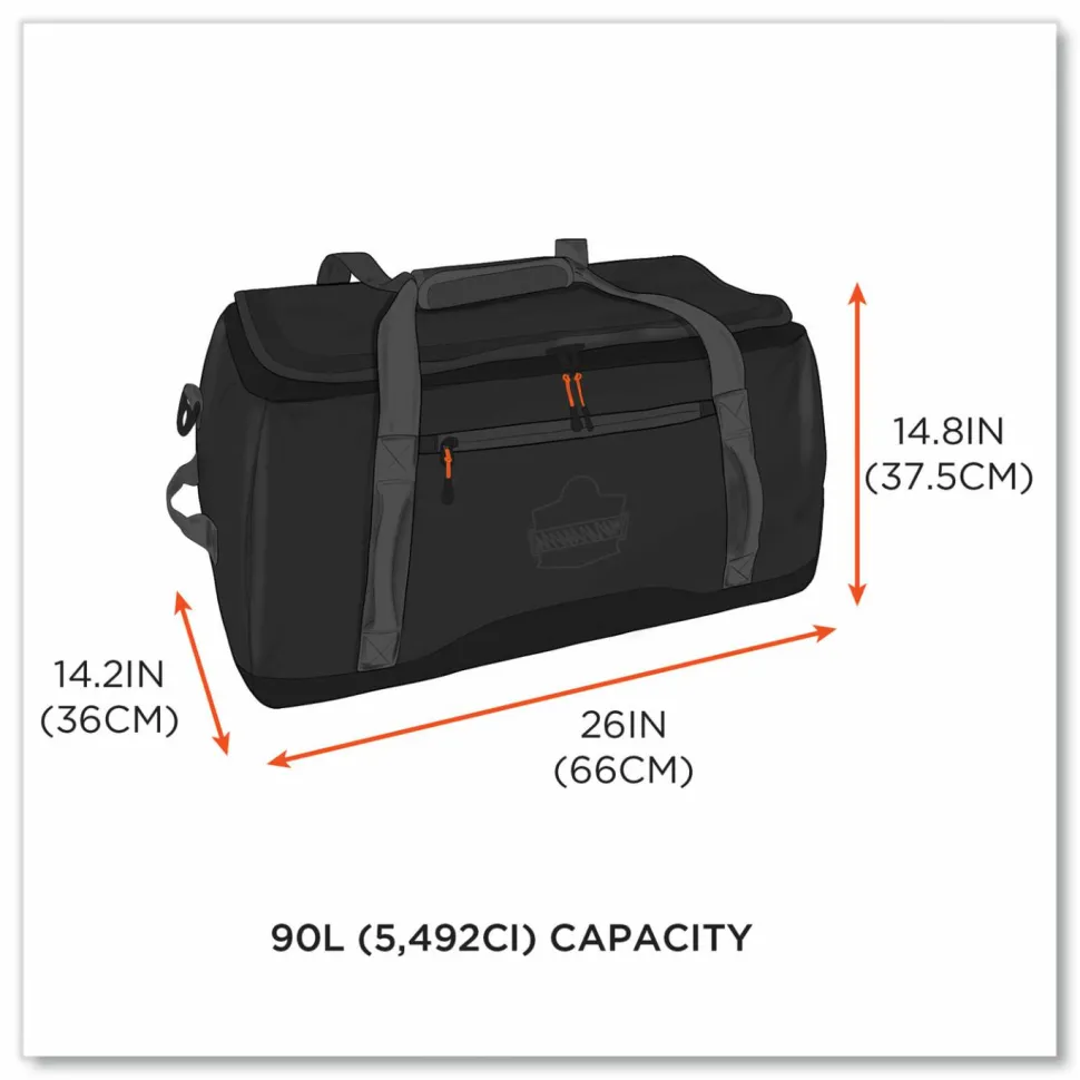 ergodyne Arsenal 5031 Water-Resistant Duffel Bag, Medium, 14.2 x 26 x 14.8, Black