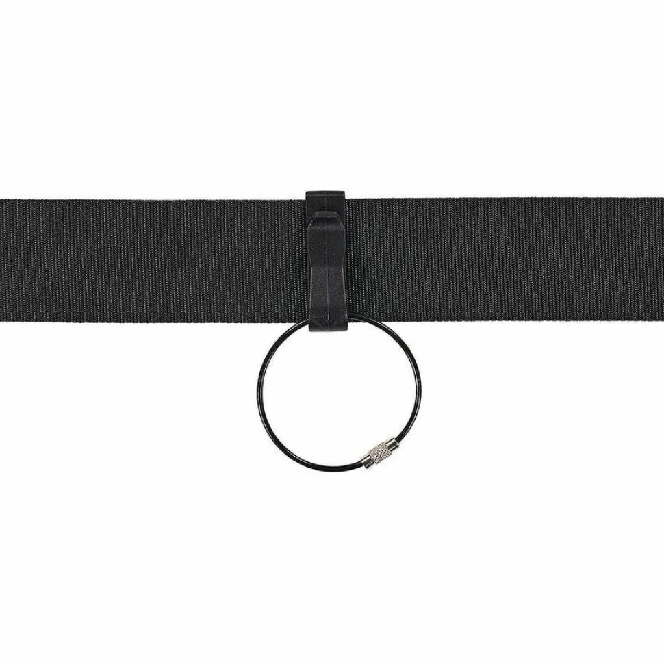 ergodyne Arsenal 5719 Wire Cable Key Ring, 1.88" dia, Iron, Black, 10/Pack