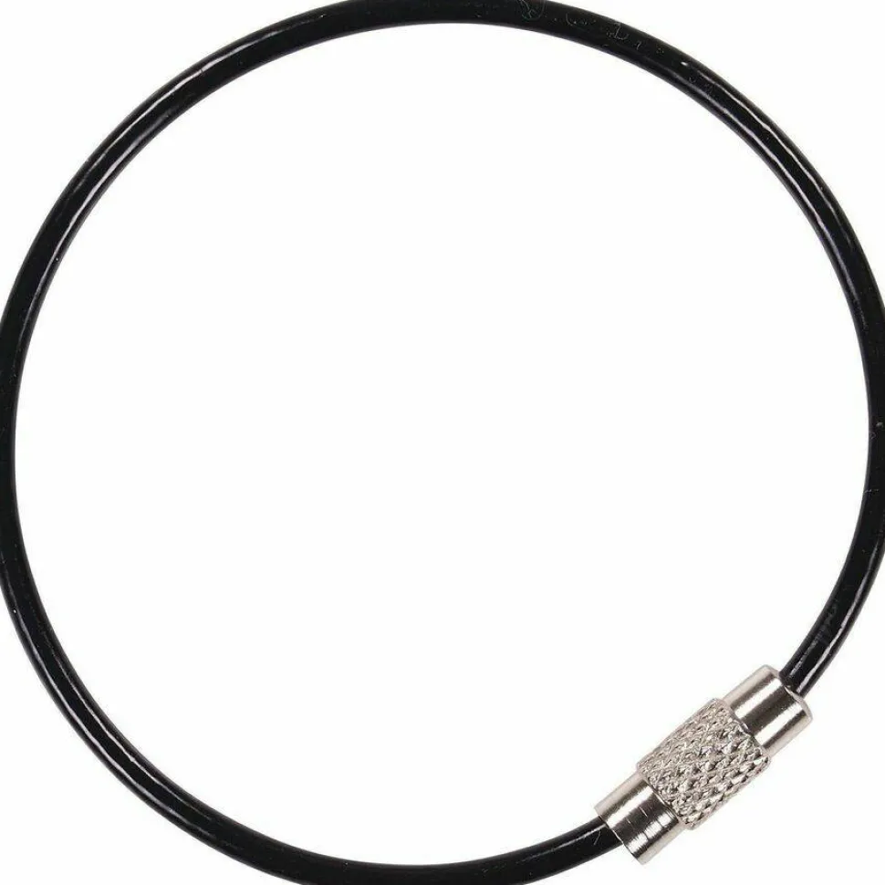 ergodyne Arsenal 5719 Wire Cable Key Ring, 1.88" dia, Iron, Black, 10/Pack