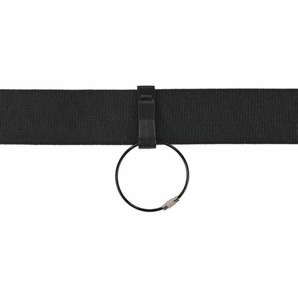 ergodyne Arsenal 5719 Wire Cable Key Ring, 1.88" dia, Iron, Black, 10/Pack