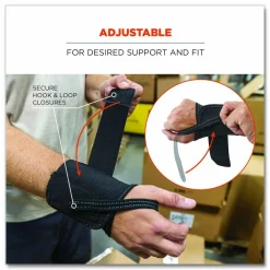 ergodyne ProFlex 4000 Single Strap Wrist Support, X-Large, Fits Right-Hand, Black